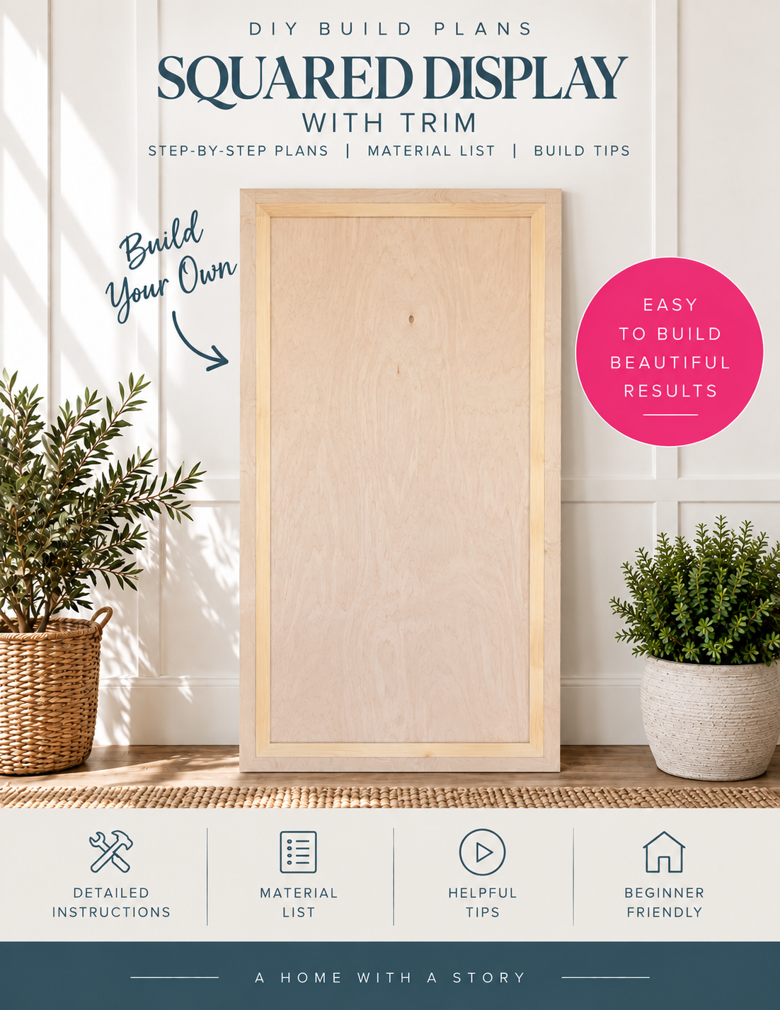 Squared Trim Display w/Legs (6.5'x3')- Build Plans